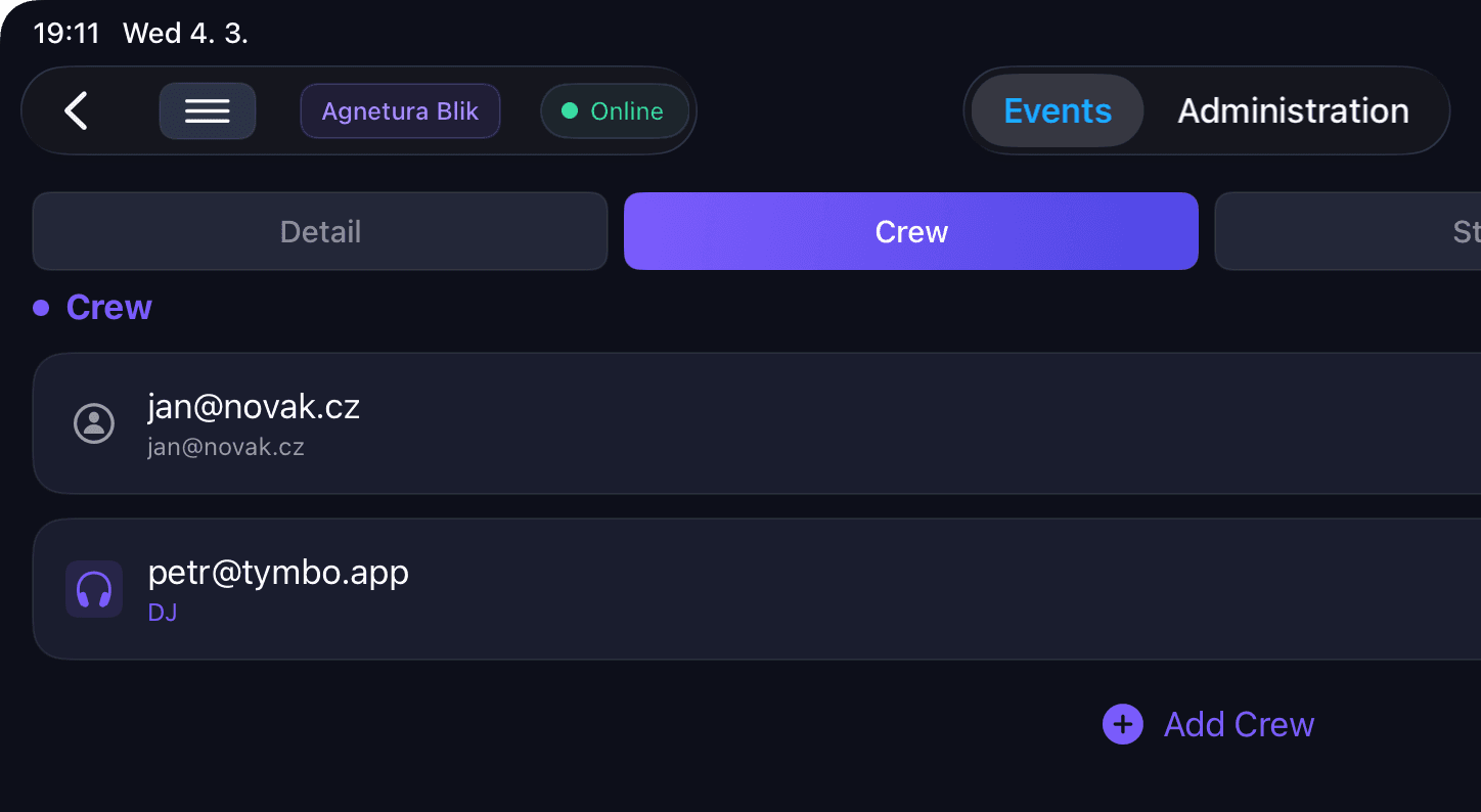Screenshot: Administrace — záložka Členové s pozvánkami